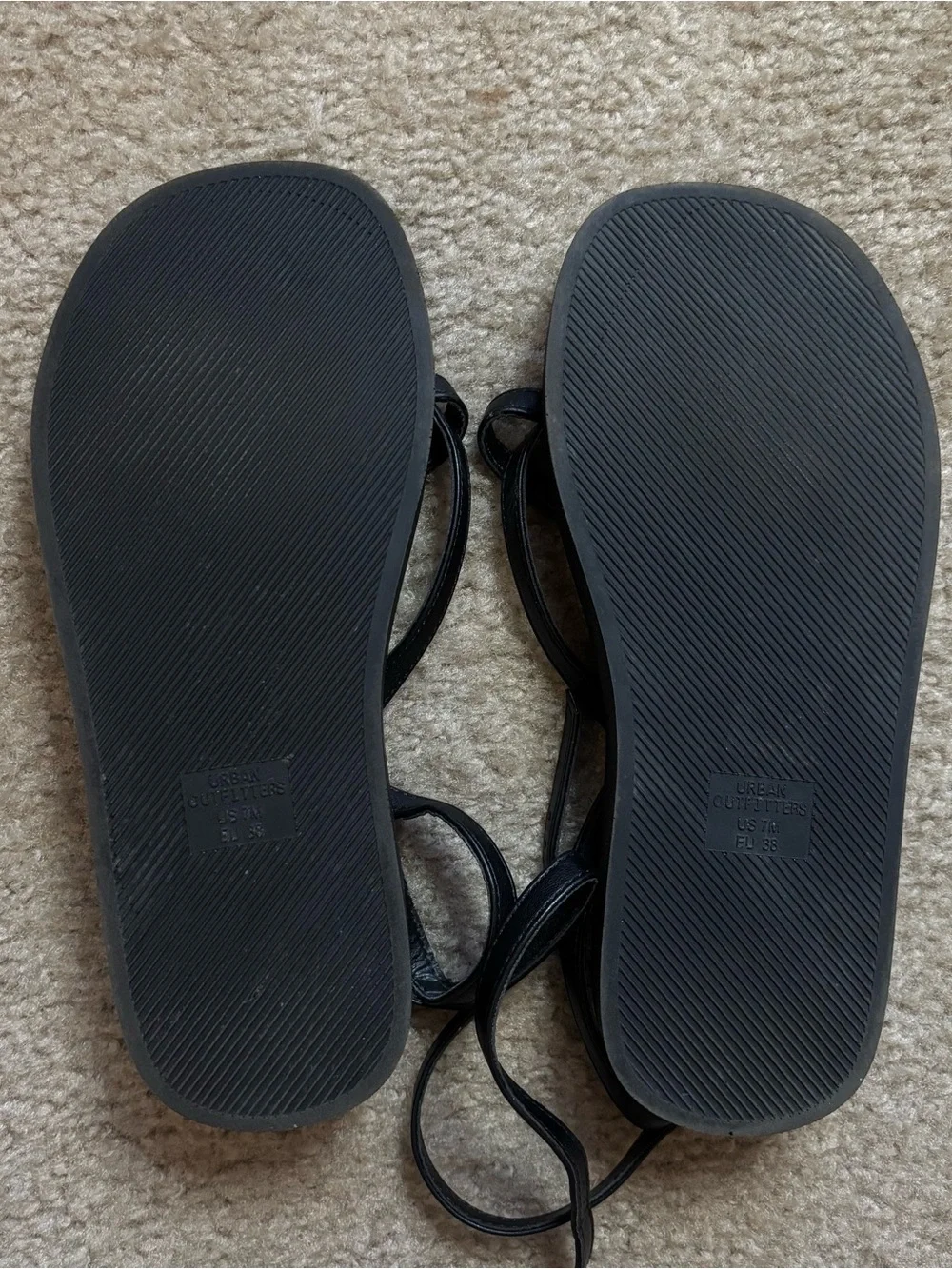 Urban Outfitters Black Strappy Ankle-Tie Sandals